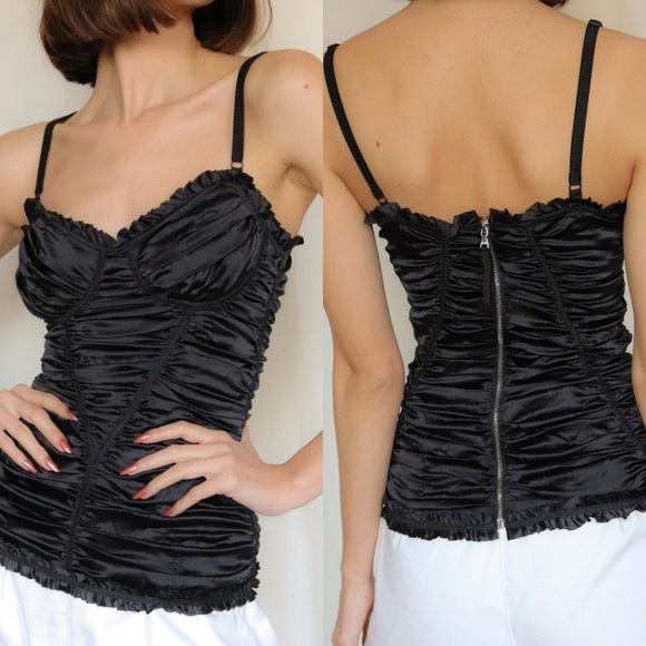 Dolce & Gabbana Ruched Silk Top With Back Zip - Picture 1 of 14